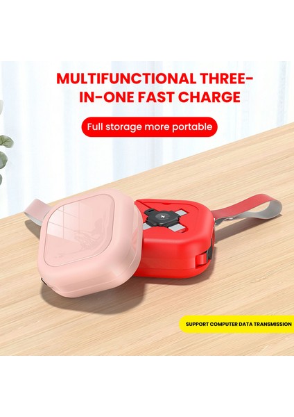4in1 Geri Çekilebilir USB Tip C Kablo iPhone Için Hızlı Şarj Veri Kablo Kablosu Telefon Standı ile 3in1 Kablo Samsung Huawei Xiaomi Için (Yurt Dışından) modelleri