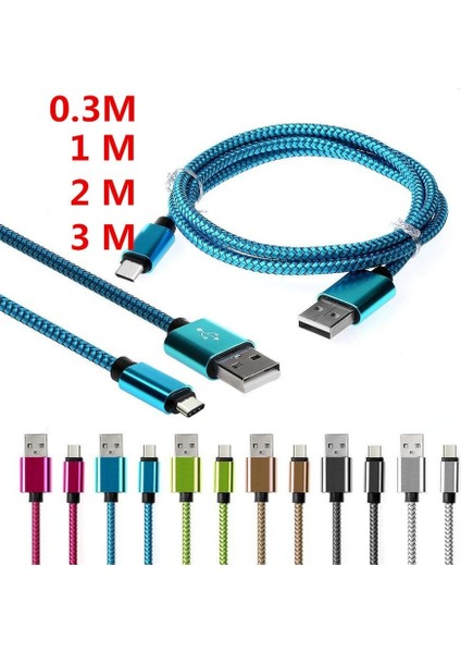 0.3m/1m/2m/3m Renkli Ejderha Desen Tip C Hızlı Şarj Veri Kablosu Android Cep Telefonu Şarj Kablosu (Yurt Dışından)