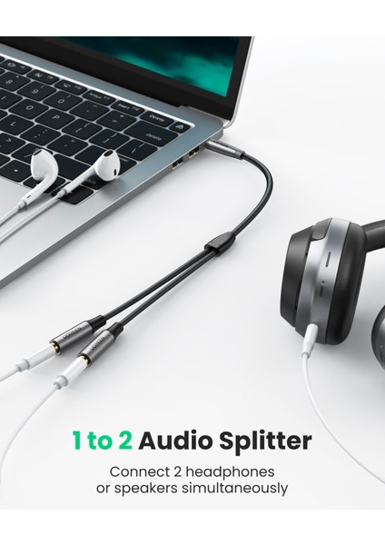Ugreen Kulaklık Splitter Kablosu 3.5mm Y Ses Jakı Splitter Uzatma Aux Kablosu 3.5mm Erkek 2 Port 3.5 mm Dişi Aux Adaptörü (Yurt Dışından) indirimleri