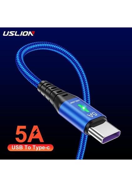 Uslıon 5A USB C Tipi Kablo Mikro USB C Hızlı Şarj Cep Telefonu Android Şarj Veri Kablosu Huawei P40 Xiaomi 12 Pro Poco F3 (Yurt Dışından)