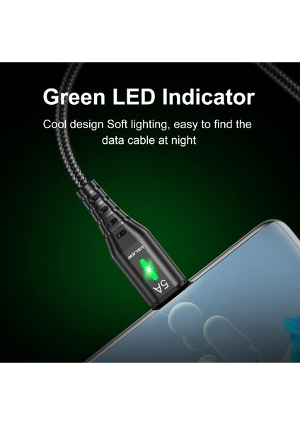 Uslıon 5A USB C Tipi Kablo Mikro USB C Hızlı Şarj Cep Telefonu Android Şarj Veri Kablosu Huawei P40 Xiaomi 12 Pro Poco F3 (Yurt Dışından)
