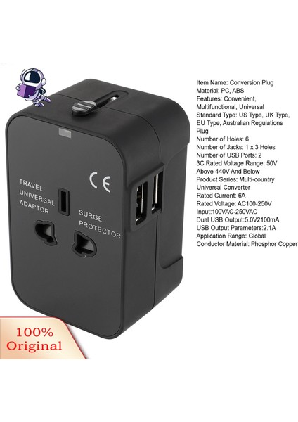 Grebest Dönüşüm Fişi Adaptörü Verimli Abd Ingiltere Ab Dönüştürücü Adaptör (Yurt Dışından)