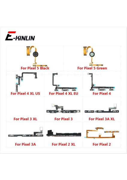 Güç Açık Kapalı Sessiz Anahtarı Kontrol Tuşu Ses Düğmesi Flex Kablo Google Pixel 2 3 3A 4 Xl 5 Yedek Parçalar (Yurt Dışından)
