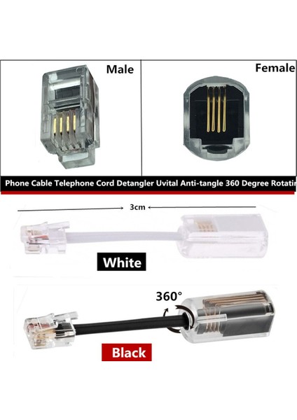 Telefon Kablosu Dolaşık Açıcı 360 Derece Uzatın Döndürme Dolaşma Önleyici Telefon Kablosu (Yurt Dışından) indirimleri