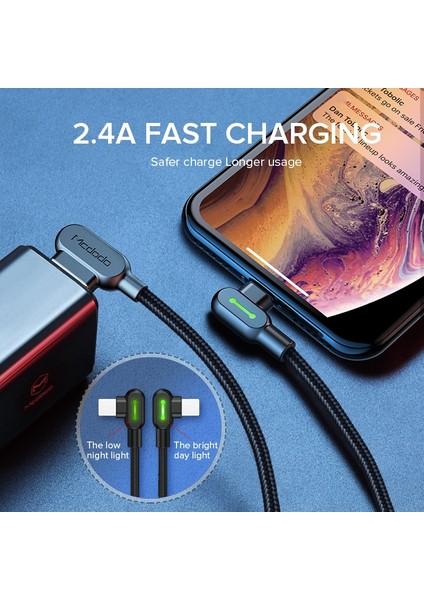 Mcdodo USB Kablosu iPhone 13 12 11 Pro Max Xs Xr x 8 7 6 Hızlı Şarj Mikro USB Tip C Kablosu Samsung Huawei Xiaomi Redmi Için (Yurt Dışından)