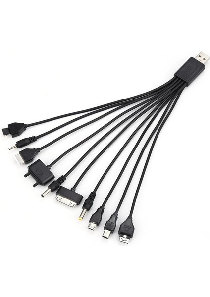 Sıcak! Kalite 10 In 1 Evrensel Esnek USB 2.0 Sürümü Çoklu Fiş Cep Telefonu Şarj Kablosu Samsung Htc Lg Sony Huawei Için (Yurt Dışından)