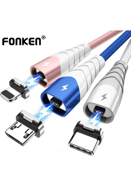 Fonken Manyetik Kablo Xiaomi Redmi Için Not 10 9 USB Tipi C Kablo Manyetik Şarj Cihazı Mikro USB Telefon Kablosu Mıknatıslı Kablo Iphone Için (Yurt Dışından)