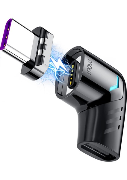 [hızlı Şarj]bluewow 100W USB C - Tip C Manyetik Adaptör Hızlı Şarj USB Tip C Mıknatıs Dönüştürücü Manyetik Kablo Dik Açı Usbc Konektörü ZJX-S45 (Yurt Dışından) modelleri