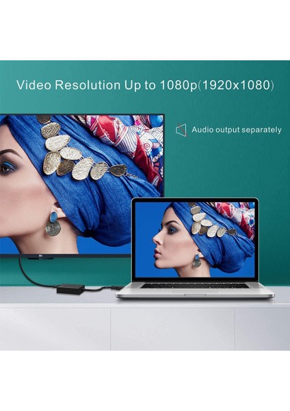 Yüksek Çözünürlüklü Taşınabilir Boyutlu USB 3.0 - HDMI Ses Video Adaptörü Dönüştürücü - Siyah (Yurt Dışından) modelleri