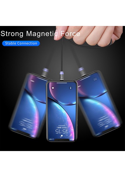 Keysıon 1 M Manyetik Şarj Kablosu, Mikro USB Kablosu iPhone Xr Xs Max x Mıknatıs Şarj Cihazı USB C Tipi Kablo LED Şarj Kablosu Kablosu (Yurt Dışından)