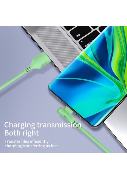 Evrensel 5A Tip C Hızlı Şarj Kablosu / Dirsek Yumuşak Silikon Hızlı Şarj Hattı / Usb-C Veri Iletim Hattı Dirsek Veri Kablosu Tip C / Iphone Için / Mikro USB Için (Yurt Dışından)