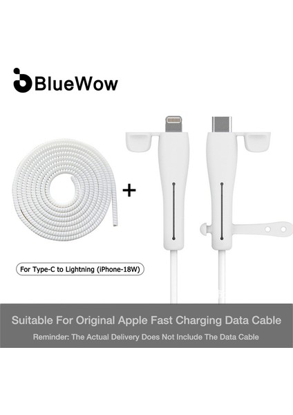 [tip-C ve iPhone Için] Bluewow Telefon Şarj Kablosu Koruyucu Kapak Silikon Kırılma Önleyici Kulaklık Kablosu Koruyucu, Şarj Kablosu Sarıcı CP14 (Yurt Dışından)