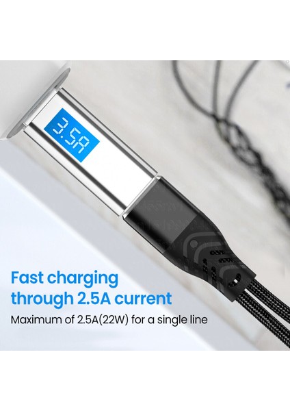 In 2 Mikro USB Tip C Şarj Kablosu 8-Pin Çoklu USB Bağlantı Noktasına Çoklu USB Şarj Kablosu Usbc Veri Kablosu iPhone 14 13 12 Pro (Yurt Dışından)