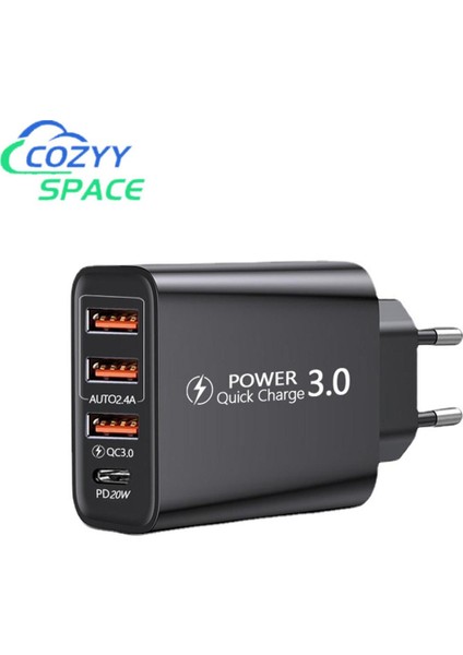 Cep Telefonu Adaptörü Geniş Uyumluluk 3usb ve Type-C Şarj Kafası (Yurt Dışından)