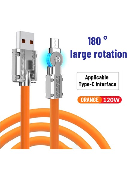 120W 6A Oyun 180° Dönen Süper Hızlı Şarj Kablosu Mobil Oyun C Tipi Şarj Cihazı Sıvı Silikon Kablo Xiaomi iPhone 13 Pro 14 Pro (Yurt Dışından) fiyatları