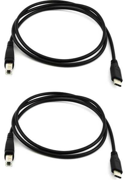 2x Usb-C USB 3.1 Tip C Erkek - USB 2.0 B Tipi Erkek Veri Kablosu Kablosu Telefon Yazıcısı (Yurt Dışından)