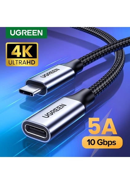 Ugreen USB C Uzatma Kablosu 0,5 M USB 3.1 Tip C - Tip C Erkek - Dişi Gen2 10 Gbps Uzatma Kablosu Nintendo Switch, MacBook Pro, Samsung Galaxy Note 20 Ultra, S10 S9, Google Pixel 3 2 Xl (Yurt Dışından)