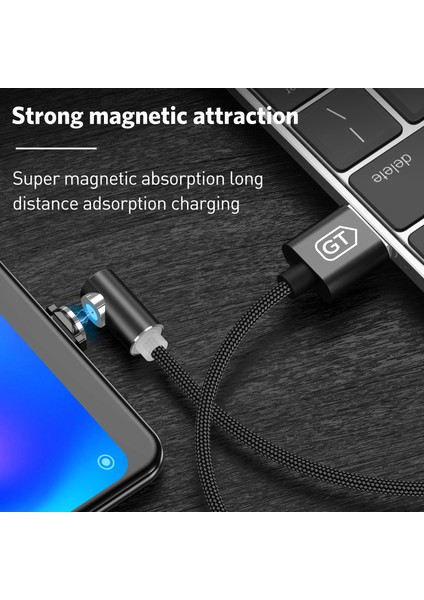 Gtwın 90 Derece Manyetik USB Kablosu iPhone 13 12 Xiaomi Samsung Manyetik Şarj Mikro USB Tip C Kablolu Telefon Dirsek Şarj Cihazı (Yurt Dışından) fırsatları