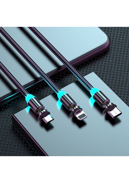 Kebiss LED Manyetik USB Şarj Kablosu Mikro USB C Tipi Kablo iPhone 14 13 11 12 Pro Max Xiaomi Telefon Şarj Cihazı USB Kablosu (Yurt Dışından) fırsatları