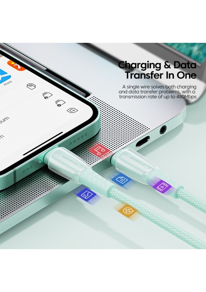 Essager Pd 20W USB C Kablosu iPhone 11 12 13 Pro Max 2.4A Hızlı Şarj Şarj Aleti Kablosu iPhone 6 7 8 Artı iPad Veri Kablosu Tel (Yurt Dışından) modelleri