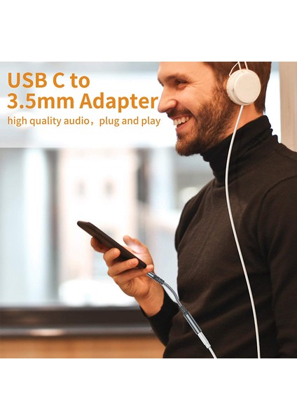 Bluewow ZJX-005 USB Tip C - iPad Için 3,5 mm Kadın Kulaklık Jakı Adaptörü, Jsaux USB C - Aux Ses Dongle Kablosu, 3,5 mm Jack Olmadan Tüm Tip-C Telefonlarla Uyumlu (Yurt Dışından)