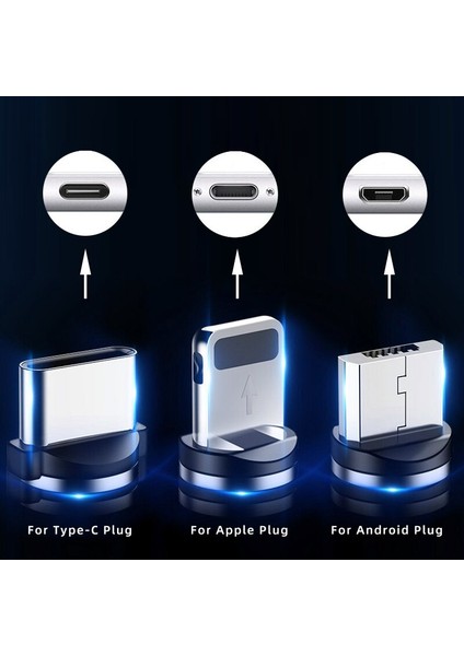 Mvqf 3 Adet Yuvarlak Manyetik Kablo Fişi C Tipi Mikro USB C Fişleri Hızlı Şarj Adaptörü Telefon C Tipi Mıknatıslı Şarj Cihazı Fişi USB Kablosu Yok (Yurt Dışından)