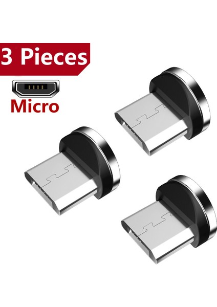 Mvqf 3 Adet Yuvarlak Manyetik Kablo Fişi C Tipi Mikro USB C Fişleri Hızlı Şarj Adaptörü Telefon C Tipi Mıknatıslı Şarj Cihazı Fişi USB Kablosu Yok (Yurt Dışından)