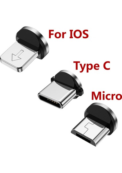 Mvqf 3 Adet Yuvarlak Manyetik Kablo Fişi C Tipi Mikro USB C Fişleri Hızlı Şarj Adaptörü Telefon C Tipi Mıknatıslı Şarj Cihazı Fişi USB Kablosu Yok (Yurt Dışından)