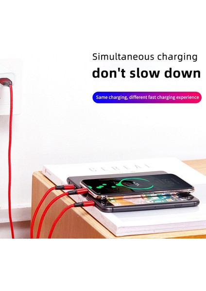 In 1 Mikro USB C Tipi Şarj Aleti Kablosu Çoklu USB Bağlantı Noktası Çoklu USB Şarj Kablosu Cep Telefonu Kablosu Xiaomi Samsung USB Mikro (Yurt Dışından)