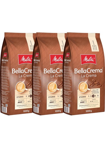 Bella Crema La Crema Çekirdek Kahve 3X1000GR 3'lü Set