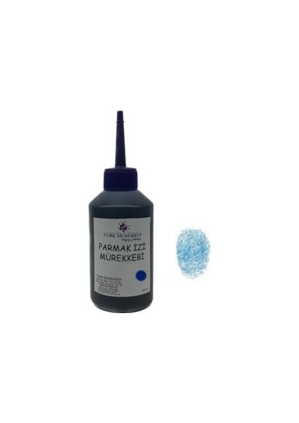 Turk Mürekkep Parmak Izi Mürekkebi (Fingerprint Ink) Mavi 100 Ml.