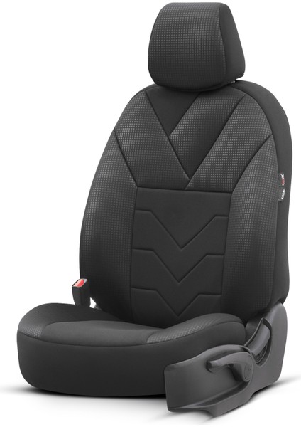Tempo Design Airbag Dikişli Özel Tasarım Micro Qube Oto Koltuk Kılıfı Siyah