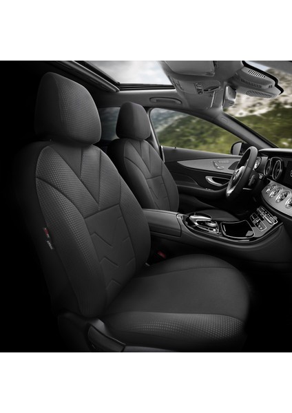 Tempo Design Airbag Dikişli Özel Tasarım Micro Qube Oto Koltuk Kılıfı Siyah
