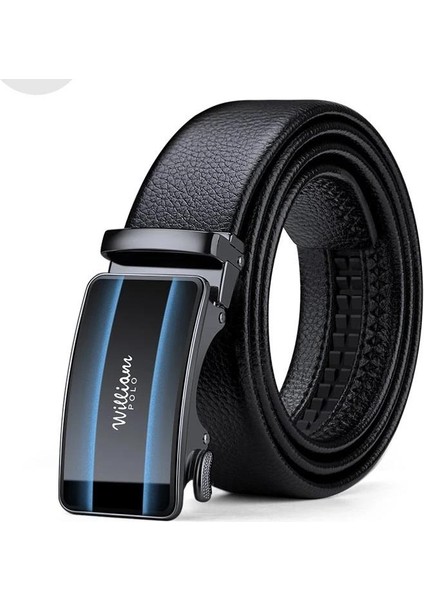 Mavi Deri Renkli Metal Toka Erkek Kemer