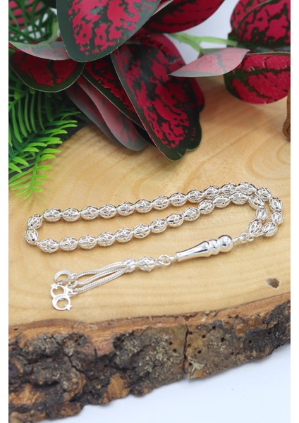 Arpa Kesim 925 Ayar Gümüş Telkari Tesbih 201022619