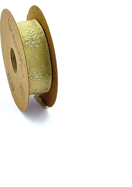 Dokuma Altın Simli Kar Tanesi Kurdele (22MM Genişlik - 10MT Uzunluk) fiyatları