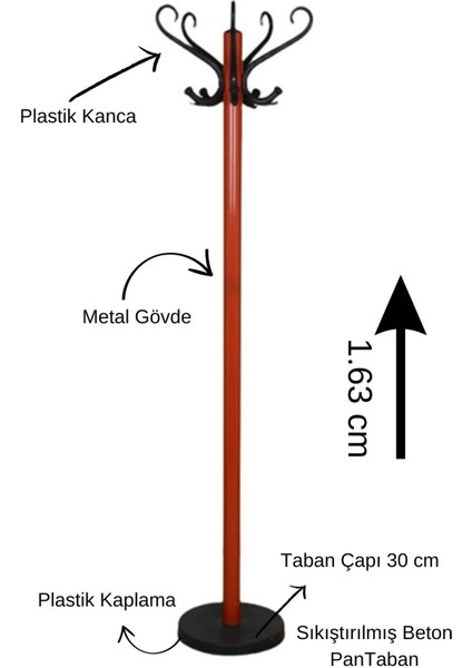 Bambu Siyah Ayaklı Elbise Askısı, Ev Düzenleme, Antre Aksesuarı, Elbise Askısı, Ofis Portmanto Metal Askılık