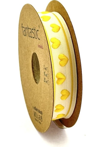 Kalp Desenli Dokuma Kurdele (17MM Genişlik - 10MT Uzunluk) fiyatları