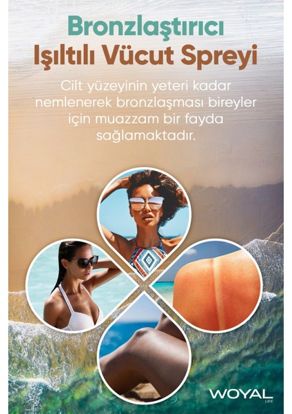 Life Bronzlaştırıcı Işıltılı Vücut Spreyi, Kokulu Vücut Spreyi 3 Adet 250 Ml Woyal36-3