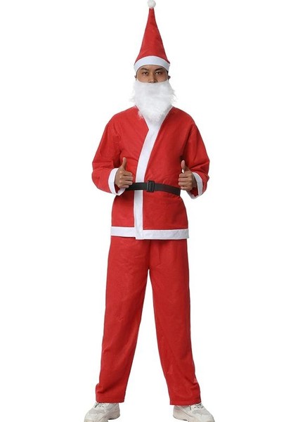 10-12 Yaş Için Elyaf Yılbaşı Noel Baba Kostümü modelleri