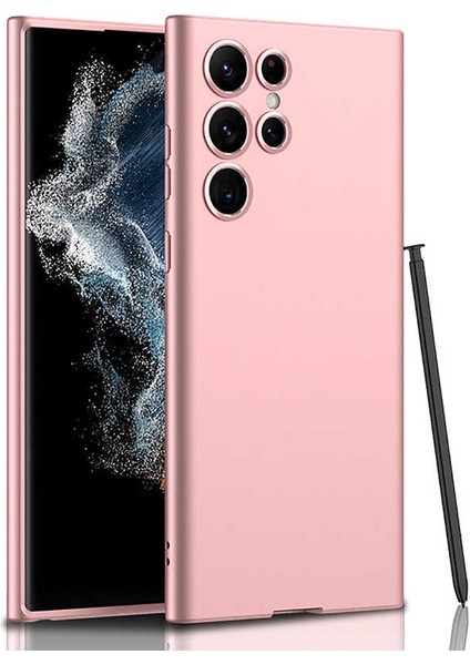 - Samsung Galaxy S22 Ultra - Kılıf Koruyucu Silikon Kıpta Kapak - Rose Gold - T22655
