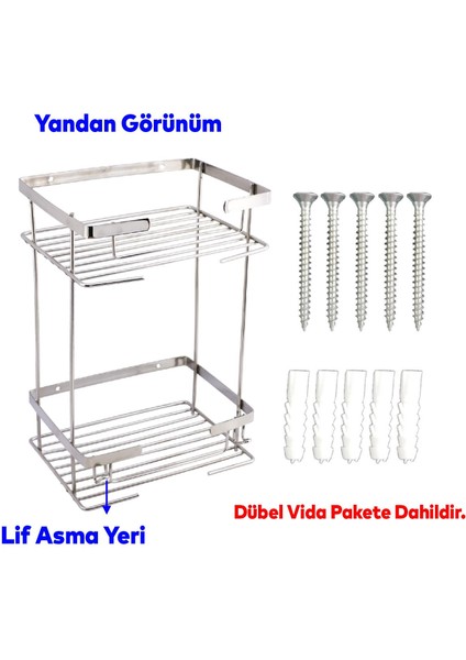 Kare Köşelik Ilgaz Banyo Köşe Raf Krom 2 Katlı Şampuan Askı Kese Sabun Duş Malzeme Estetik Muhafaza fırsatları