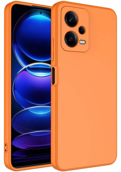 - Xiaomi Redmi Note 12 Pro 5G - Kılıf İçi Kadife Koruyucu Mara Lansman Kapak - Turuncu