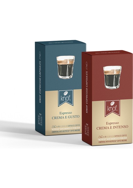 Coffee Crema E Gusto/ Crema E Intenso Espresso Kapsül Kahve 2 Kutu 20 Adet Nespresso uyumlu