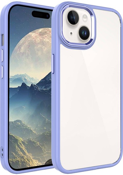 Apple iPhone 15 Kılıf Zore Özel Tuşlu Krom Kapak