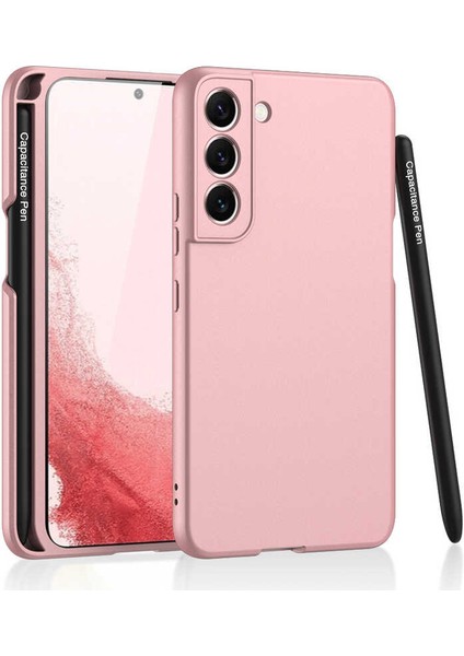 - Samsung Galaxy S22 Plus - Kılıf Koruyucu Kalemli Ays Kapak - Rose Gold