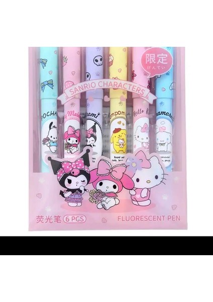 Kawai Sanrio Karakterler Fosforlu Kalem 6 Lı indirimleri