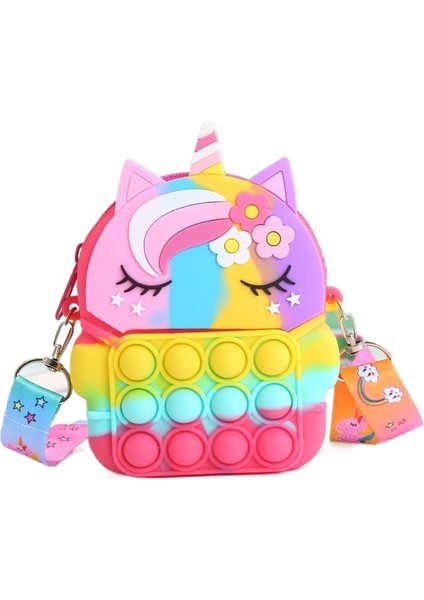 Çanta Prenses Sikke Çanta Silikon Messenger Yetişkin Çocuk Fermuarını Aç Tavşan Çanta Unicorn (Yurt Dışından)