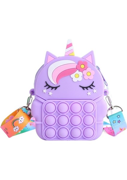 Çanta Prenses Sikke Çanta Silikon Messenger Yetişkin Çocuk Fermuarını Aç Tavşan Çanta Unicorn (Yurt Dışından)