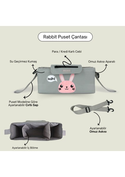 Rabbit Puset Çantası Gri